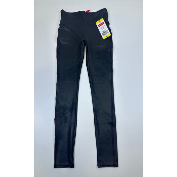NWT Spanx Faux Leather Leggings Women’s Size Small Black Waist Control - Picture 1 of 5